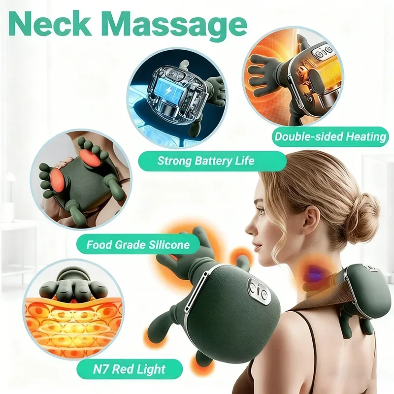 

Electric Neck Shoulder Massager Shiatsu Finger Pressure Deep Kneading Muscle Relaxation for Back And Shoulder Pain Relief