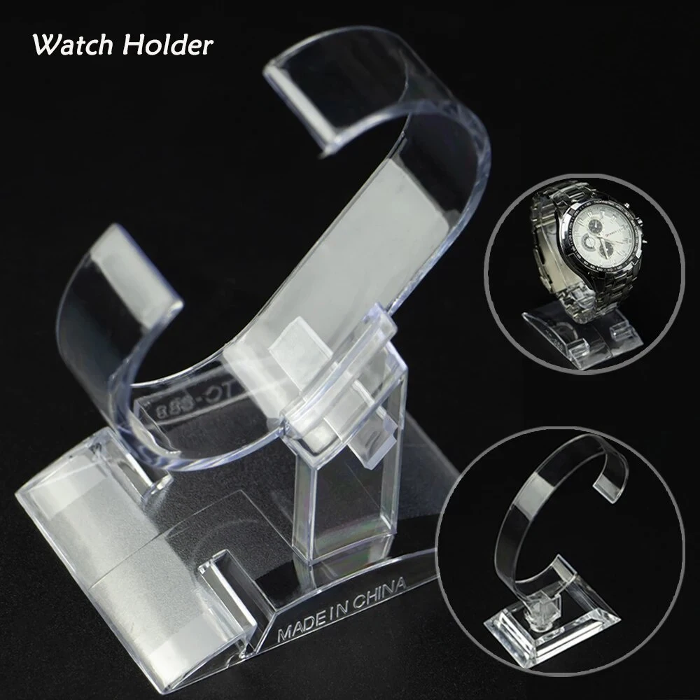 Clear Plastic Watch Box Jewelry Bangle Cuff Bracelet Watch Display Stand Holder Rack Case Watches Accessories