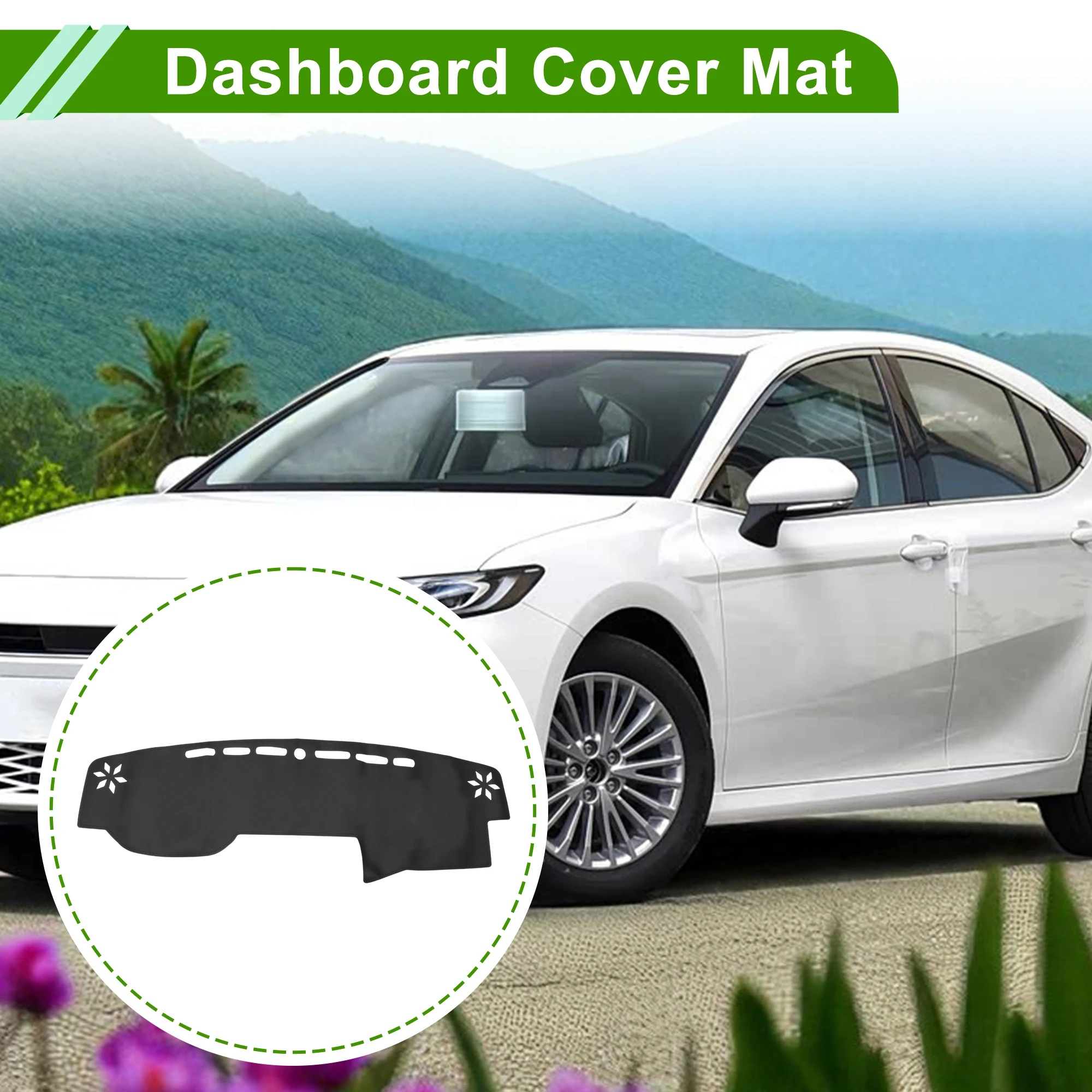 UXCELL غطاء لوحة القيادة لتويوتا 4 عداء 2010-24 داش غطاء حصيرة السجاد وحدة التحكم المركزية داش غطاء حصيرة السيارة الداخلية