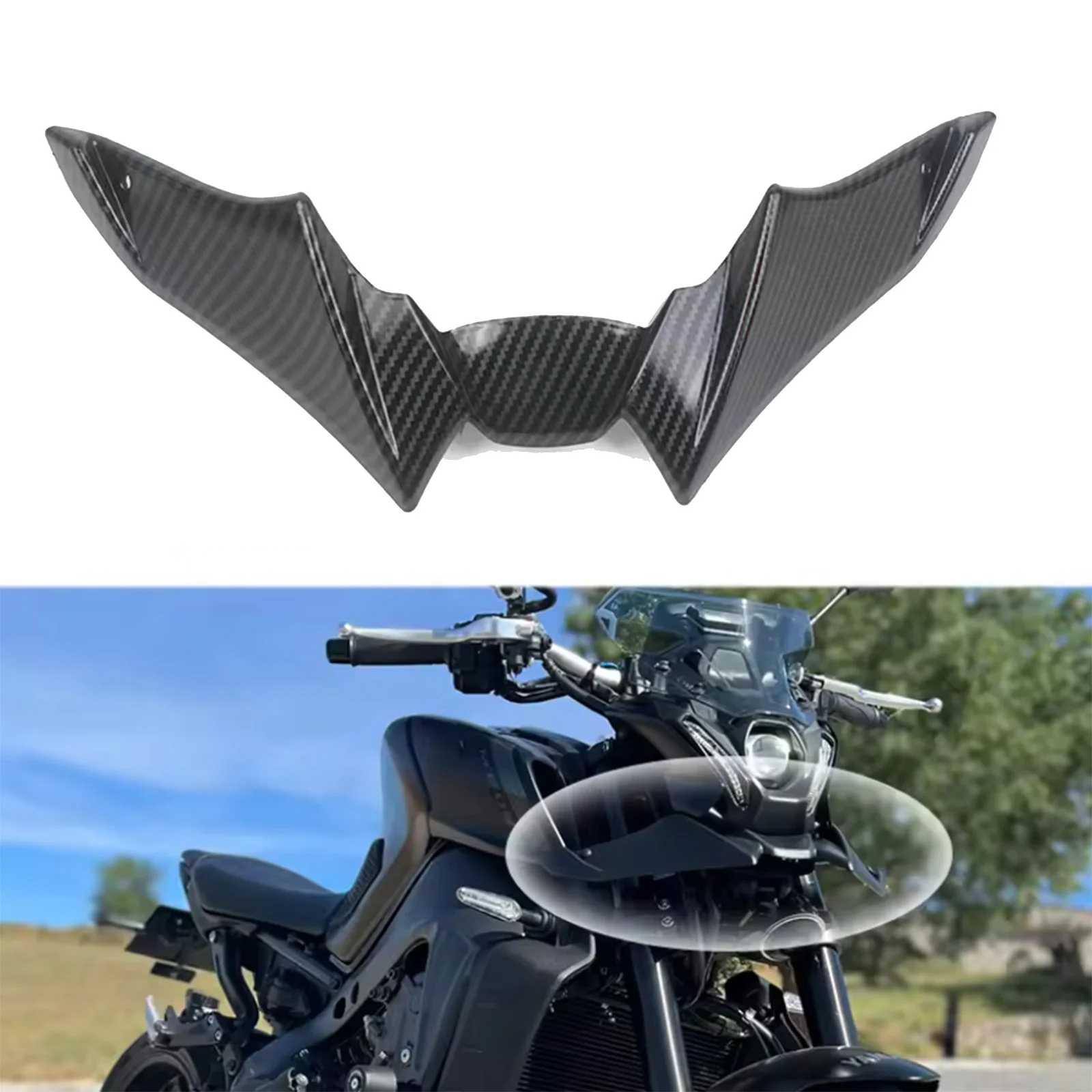 Ajuste para YAMAHA MT-09 MT09 MT 09 SP 2021-2023 guardabarros de rueda delantera de motocicleta extensión de cono de nariz cubierta de alerón de capó