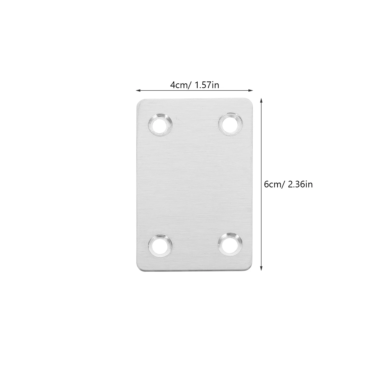 20 Pcs Furniture Corner Code Straight Brackets Stainless Steel Plates Flat Joining for Film Mending Wood Metal