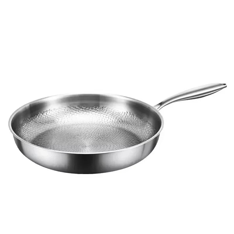 German Frying Pan Titanium Pan Fish Scale Hammer Pattern Uncoated Non-stick Pan Induction Cooker Universal Steak Frying Pan