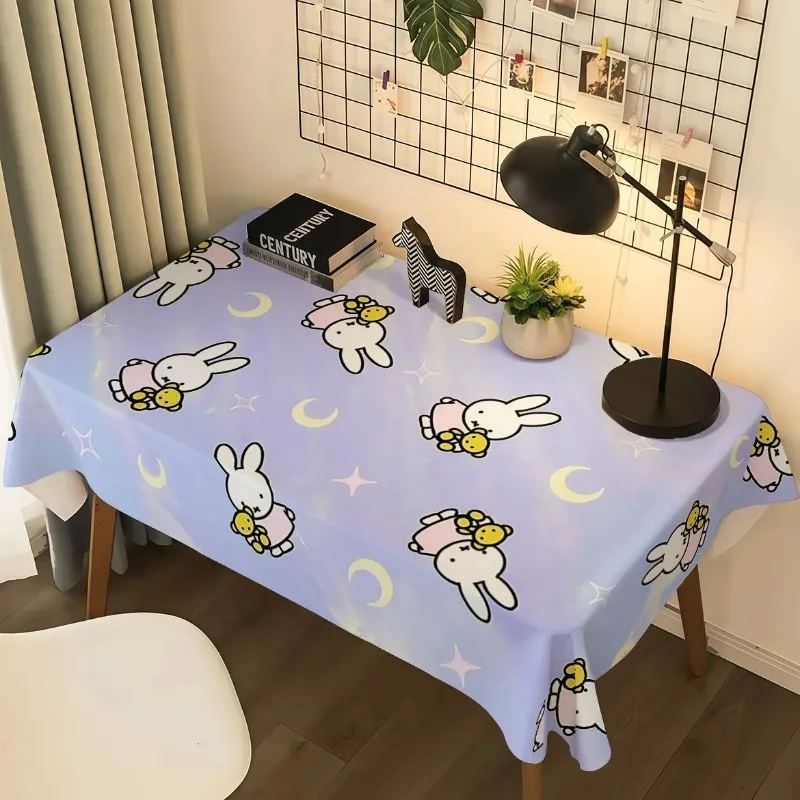 Miffy rabbit table cloth simple versatile decorative bedroom bedside table dust cloth photo background cartoon decorative cloth - view 6