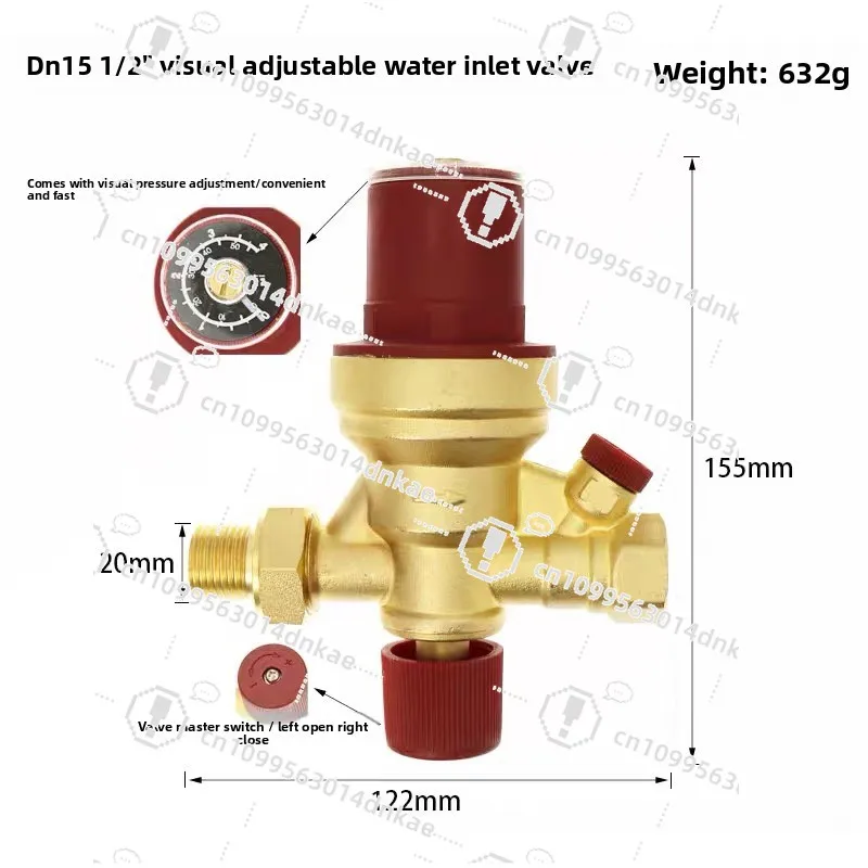 Brass Automatic Water Replenishment Valve Central Air Conditioner 4-point Water Replenishment Valve Heating System