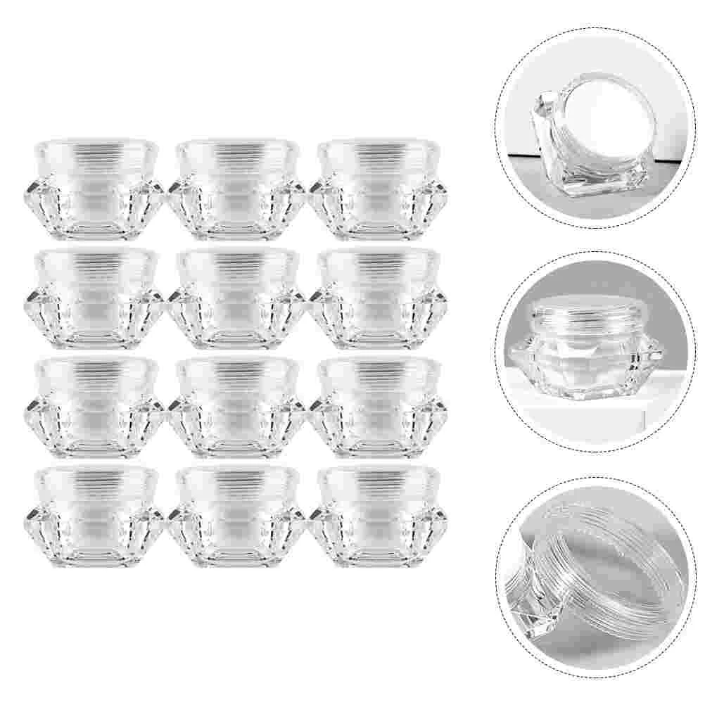 

12 Pcs Makeup Cream Jar Small Diamond Buttercream Storage Container Shape Refillable Jars