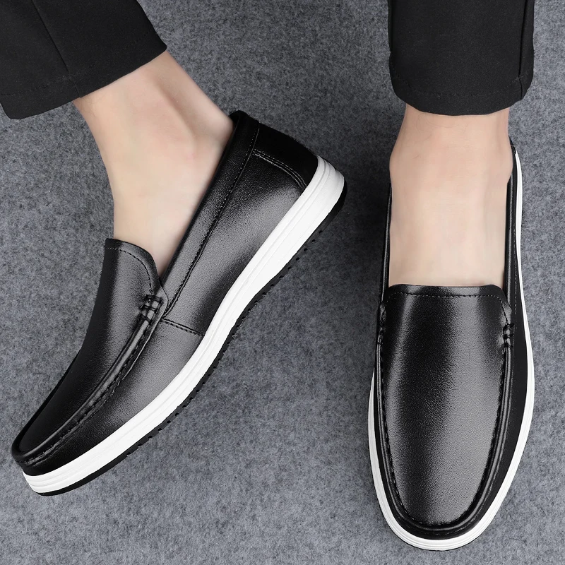 Leather Men Shoes Fashion Formal Men Shoes Moccasins Italian Breathable Male Driving Shoes Genuine Leather Casual Shoes