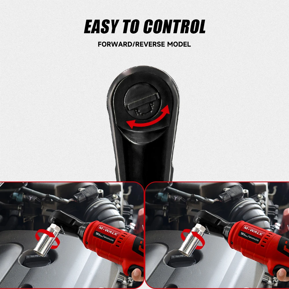 M-WALK 80N.m Brushless Electric Ratchet Wrench 1/2 Inch Cordless Driver Removal Screw Nut Power Tools For Milwaukee 18V Battery view 3