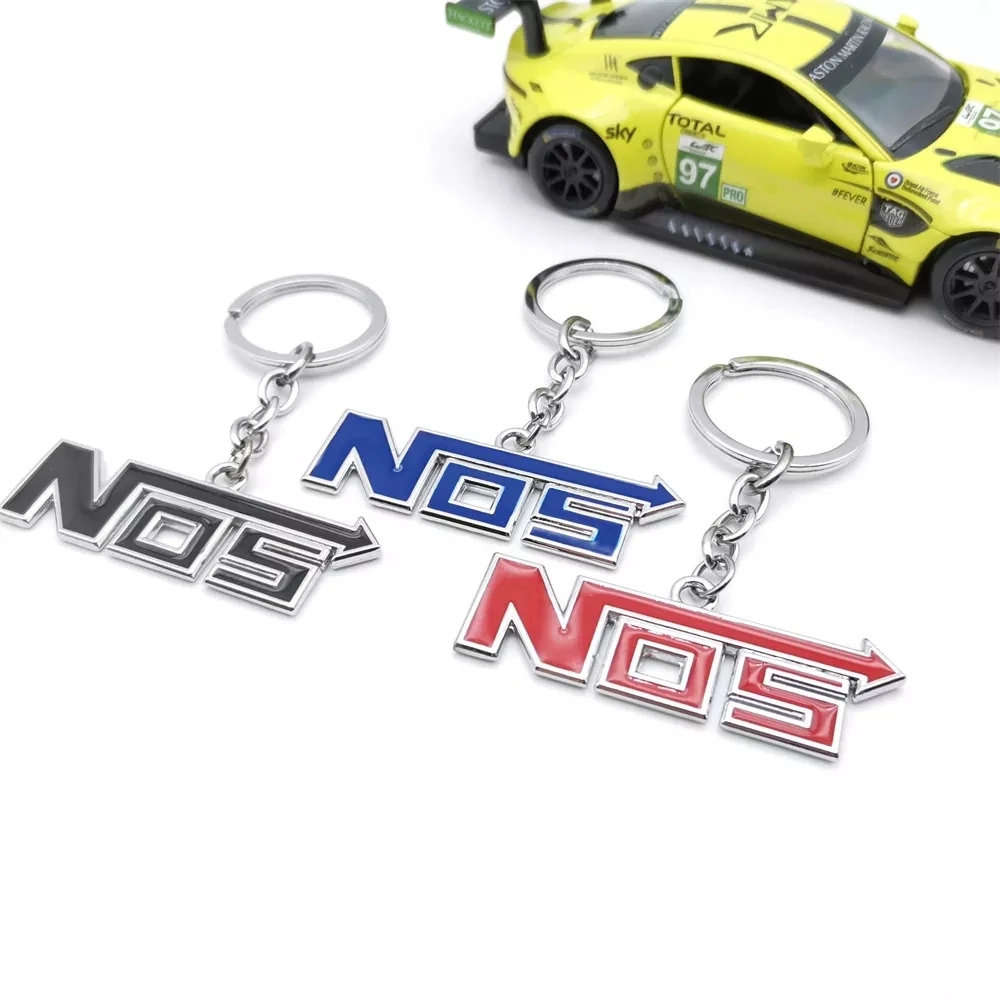 JDM Racing Modification Culture Style Key Ring NOS Tag Emblem Keychain Metal Zinc Alloy Keyring For Car NOS Auto Accessories