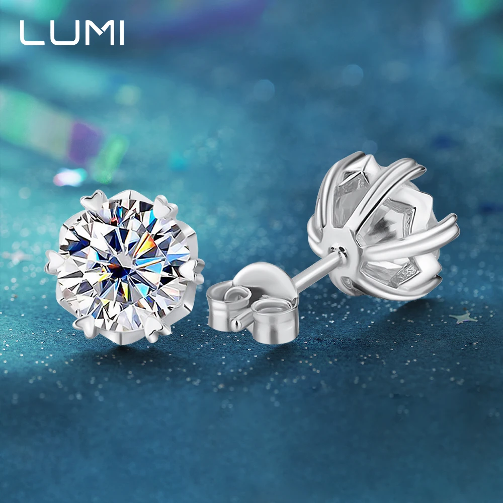 

LUMI 0,5-1 карата серьги-снежинки из муассанита 925 пробы - супер красивые женские серьги, женские ювелирные изделия для свадебной вечеринки GAR