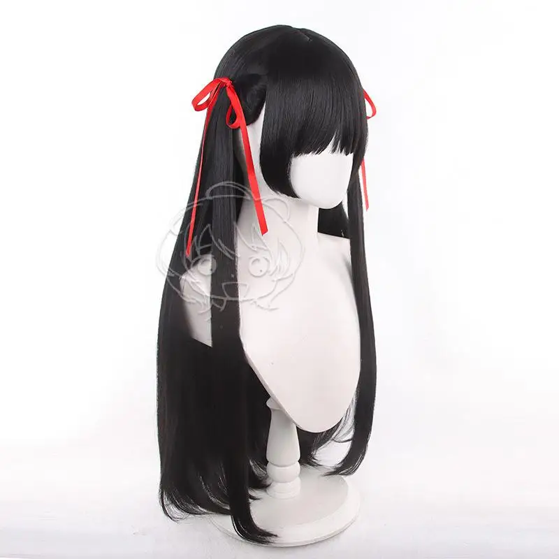 Wuthering Waves Kuchiba Chisa Cosplay-Perücken, Cosplay-Kostüme, Kopfbedeckung, 80 cm lange, simulierende Kopfhaut, dicke, gemischte, bauschige Langhaarperücken – Detail 4