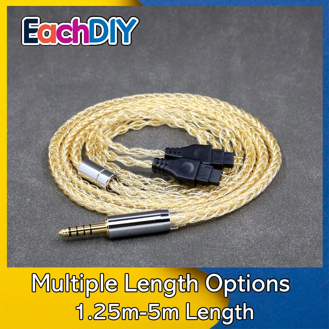 

8 Core 99% 7n Pure Silver 24k Gold Plated DIY Earphone Cable For Sennheiser HD580 HD600 HD650 HDxxx HD660S HD58x HD6xx 8411