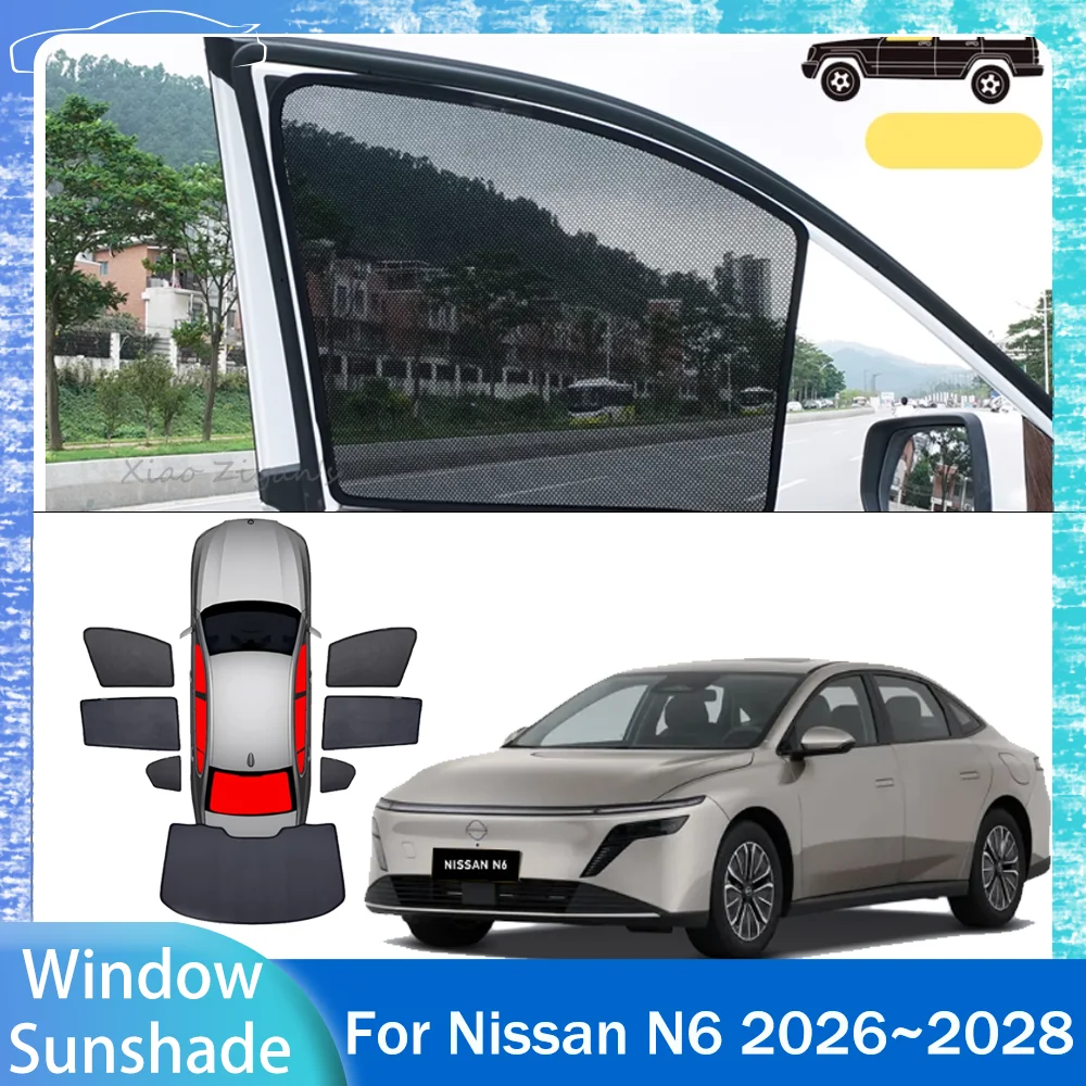 

For Nissan N6 2026~2028 2027 Car Magnetic Mesh Privacy Sunshade Side Window Sun Shade Parts Protection Interior Accessories