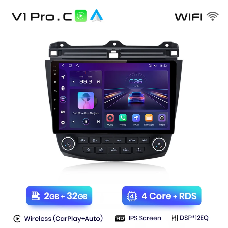 Junsun Draadloze Carplay Android Auto Autoradio Voor Honda Accord 7 2003-2008 Gps Intelligente Systemen Stereo Multimedia Autoradio