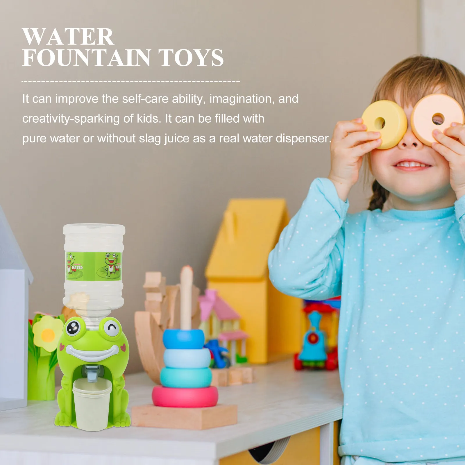 

Kid Mini Water Dispenser Kids Drink for Kitchen Small Fountain Little Baby Toy