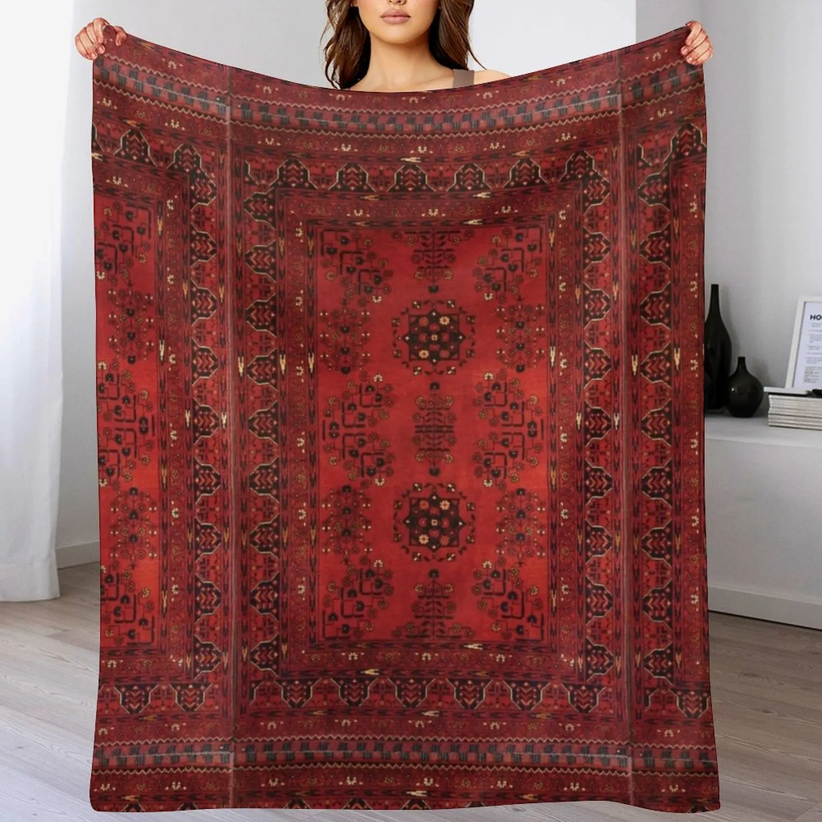 

Antique Persian Rug Throw Blanket Soft Home Decor Blanket for Couch Bedroom
