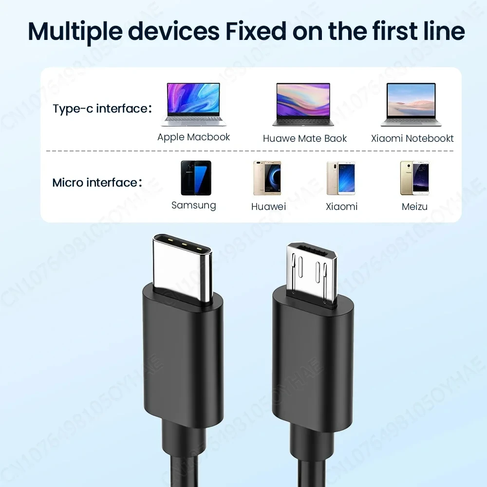 NNBILI Type C to Micro USB Cable USB C Adapter Fast Charging Data Cord Charger For Macbook Pro Samsung Xiaomi Micro USB Adapter