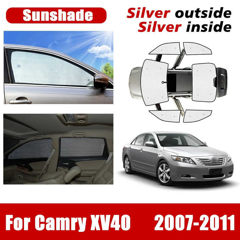 For Toyota Camry XV40 Accessories Daihatsu Altis Aurion Premium Limo 2007~2011 Car Sunshades Anti-UV Covers Visors Sun Blinds