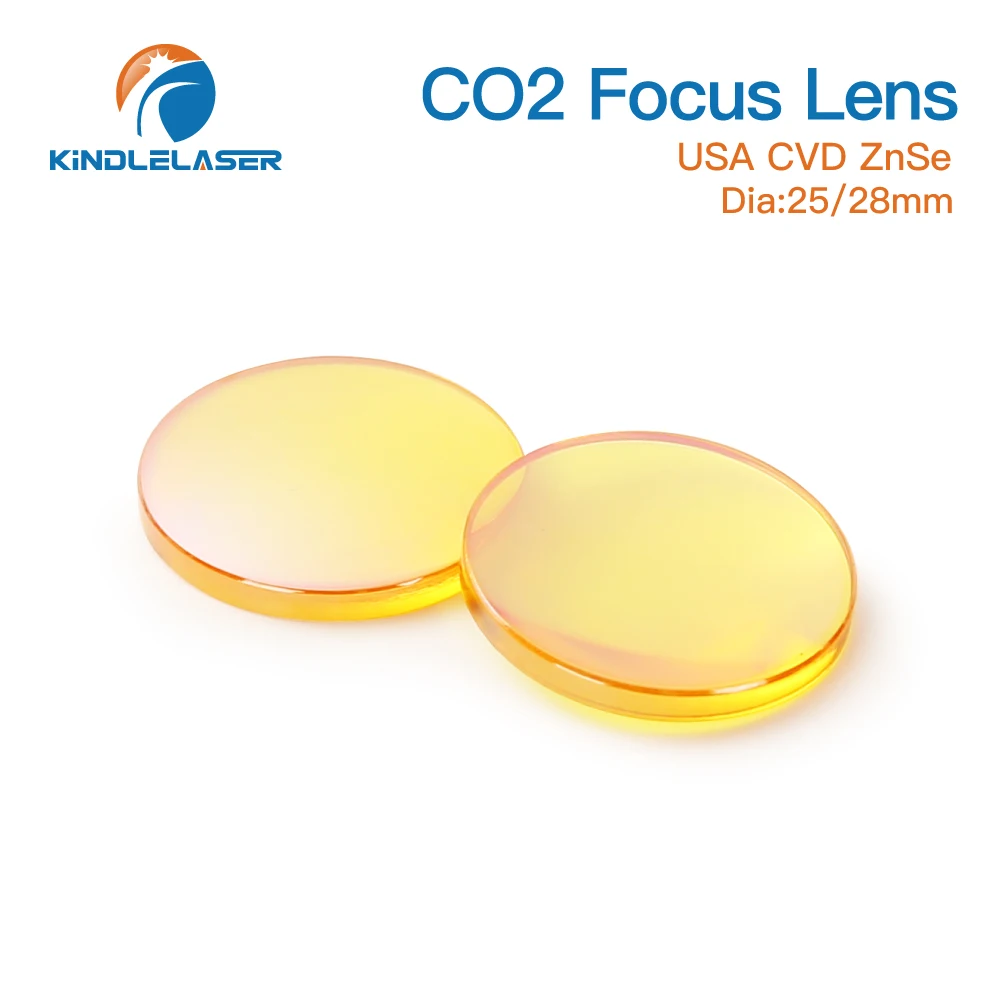 USA CVD ZnSe Focus Lens Dia. 25.4mm 1inch FL50.8 63.5 76.2 101.6 127mm 1.5-5 inch for CO2 Laser High Power Cutting Machine