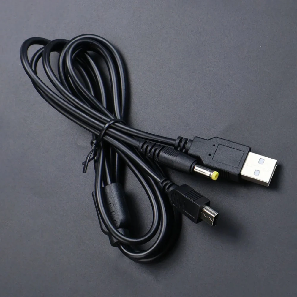 1-2 قطعة 2 في 1 كابل بيانات USB كابل شحن مناسب لموصل ملحقات الألعاب PSP 1000 2000 3000 #2