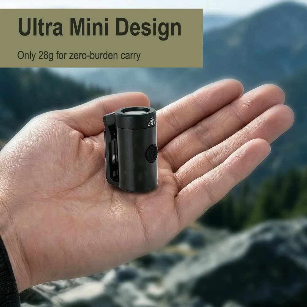 BORUiT Mini LED Small Flashlight Keychain Light USB Rechargeable Pocket Torch Whistle Magnetic Work Light Emergency Hiking Light