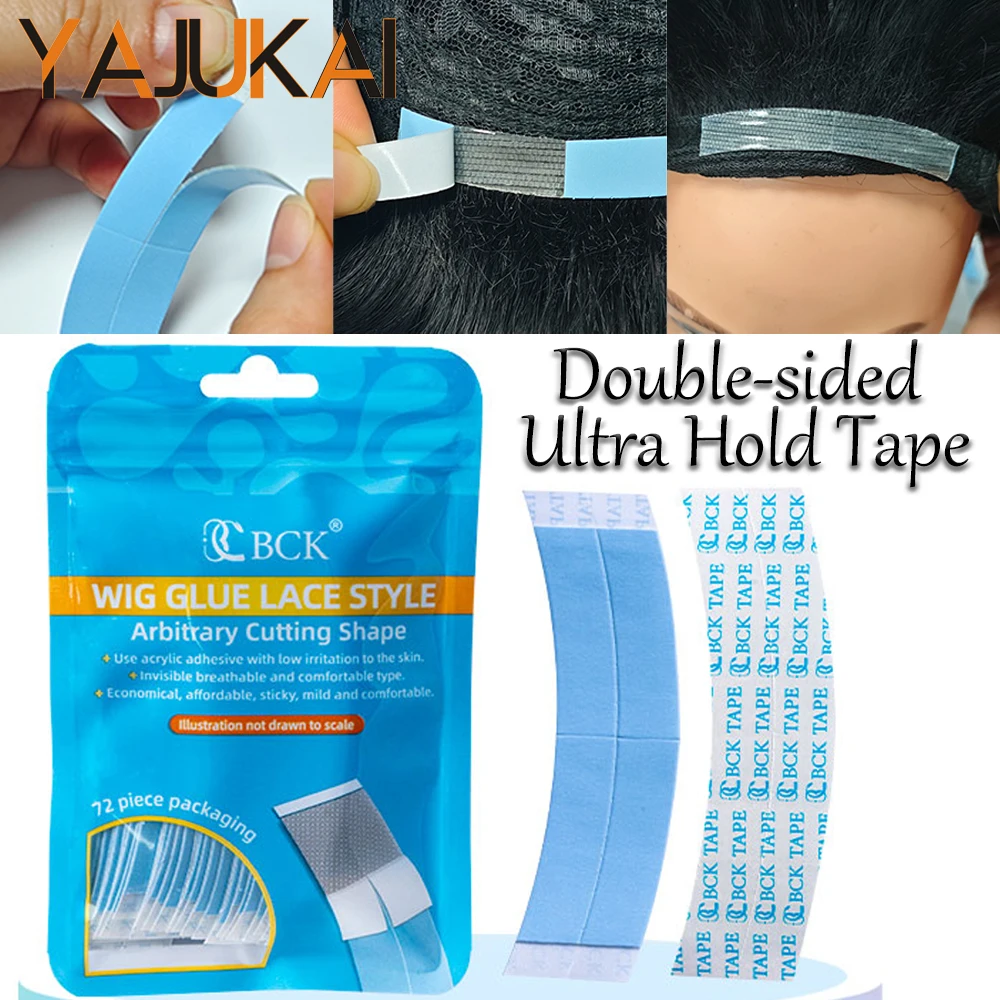 

Long Lasting Upgrade Hair Extension Tape Men Toupee Double Side Adhesive Tape With Mesh 72Tabs For Salon Wig install Accessories