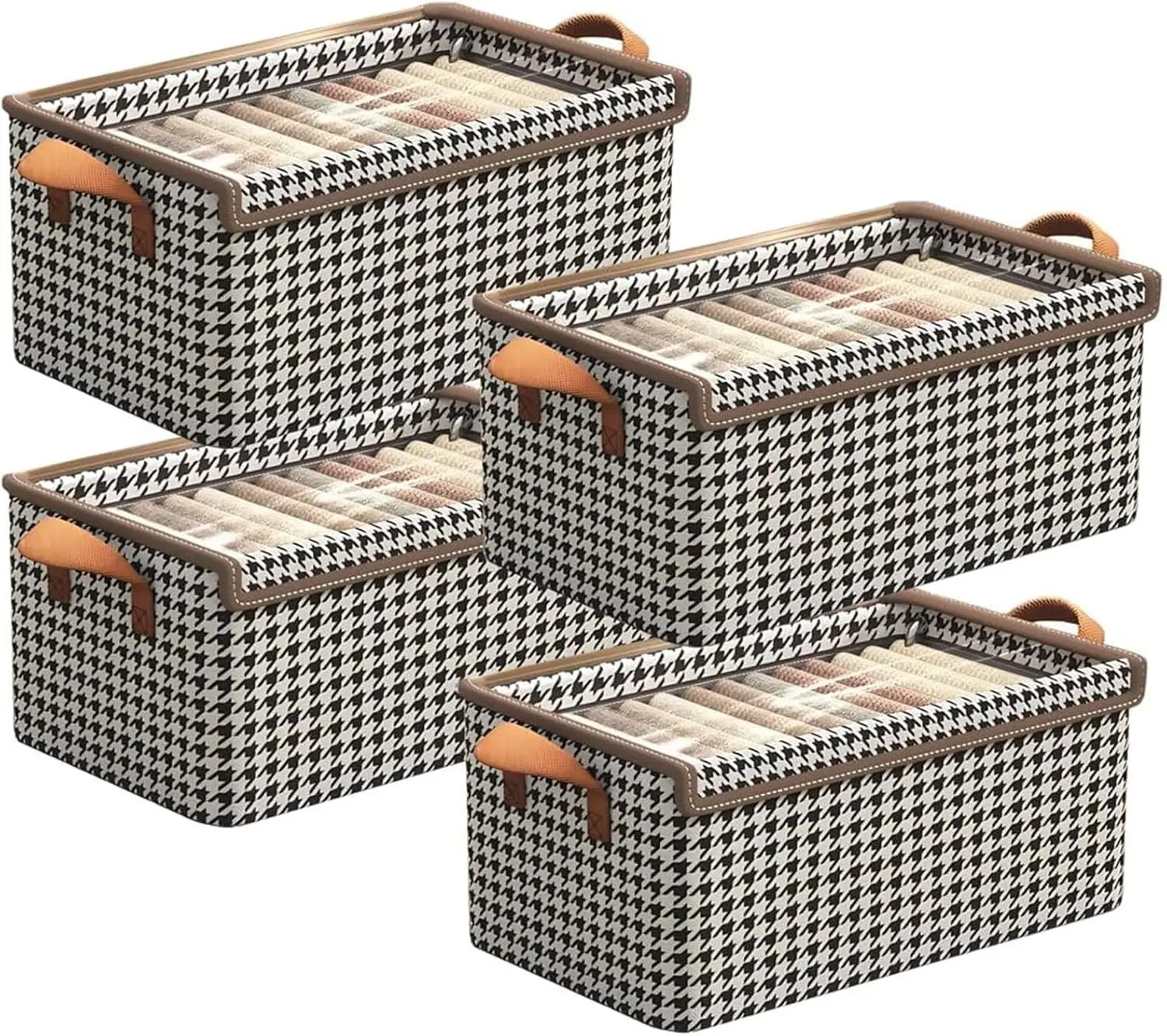 Faltbare Aufbewahrungsbox mit Deckel, extra großer Stoff-Schrank-Organizer zum Kleiden, Leinwandbehälter, zusammenklappbar für Schlafzimmer, Regal, Schrank