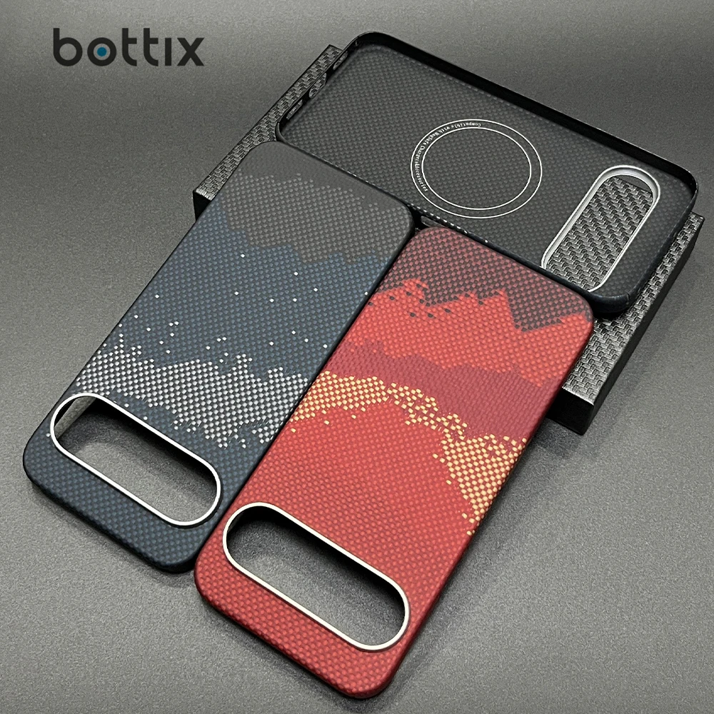 

bottix Carbon Fiber Case For Google Pixel 10 Pro XL Magnetic Cover Colorful Pixel10 Anti-Fingerprint Hard Aramid Shockproof