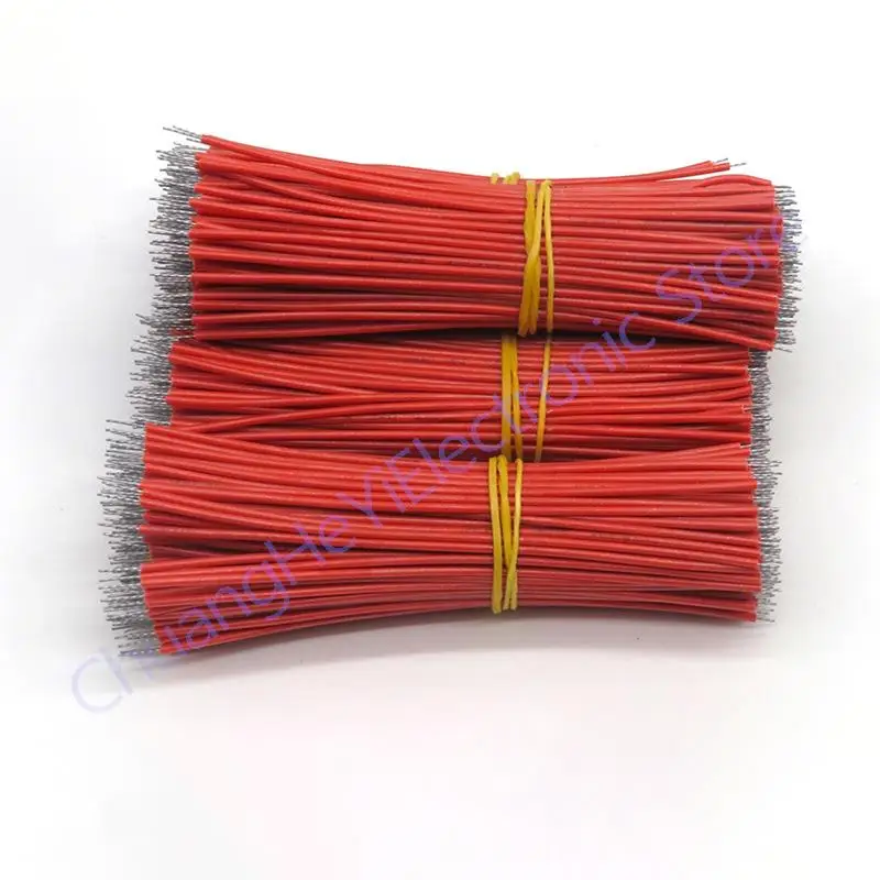 100PCS 30AWG 100mm 10cm length Red Colors Line connecting tin plating line DIY Red Color Electronic Wire 0.8mm Welding