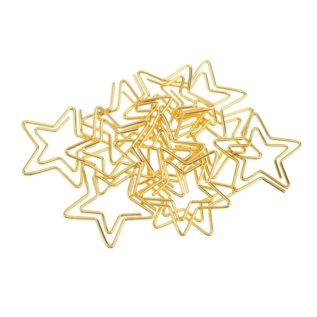 12pcs Metal Star Paper Clips Office Home School Files Photo Clips Bookmarks