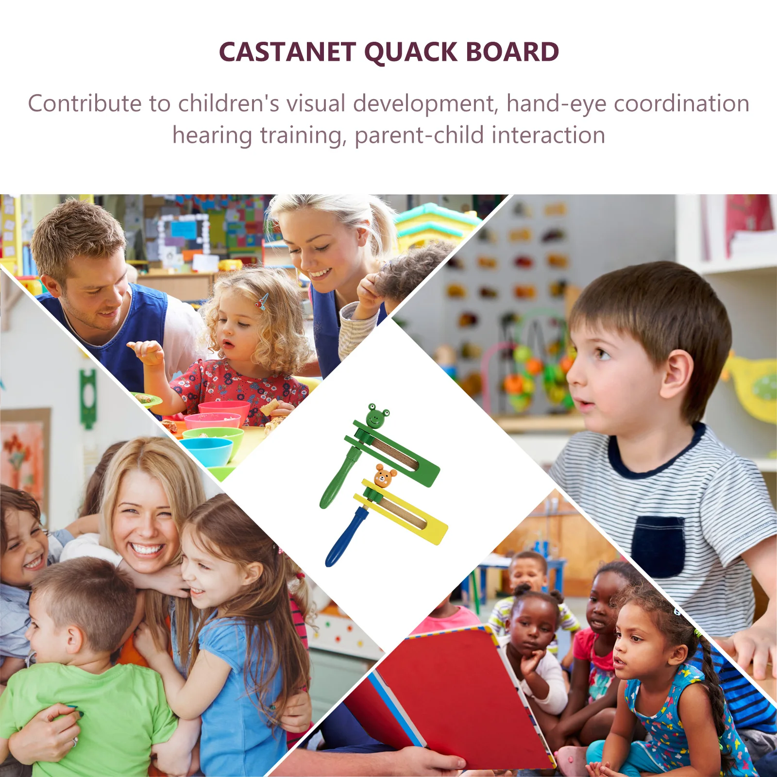 

2 Pcs Early Teaching Aids Kids Toy Instruments Children's Musical Toys Castanets for Percussion Enlightenment