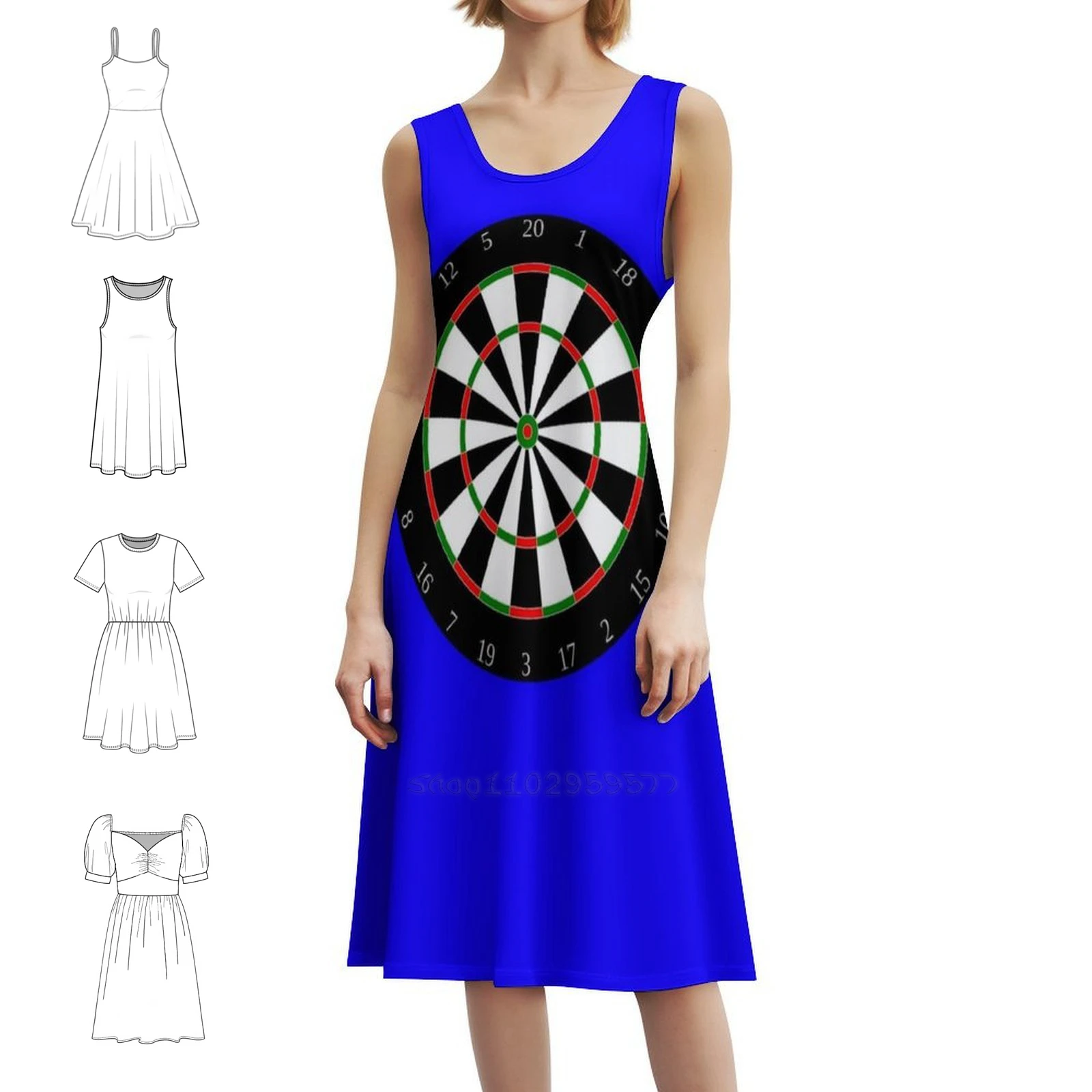 

Dartboard Boho Chic Dress Elegant Fashion Beach Wedding Party Gown Darts Dartboard Beverages Dart Lover Female Clothing