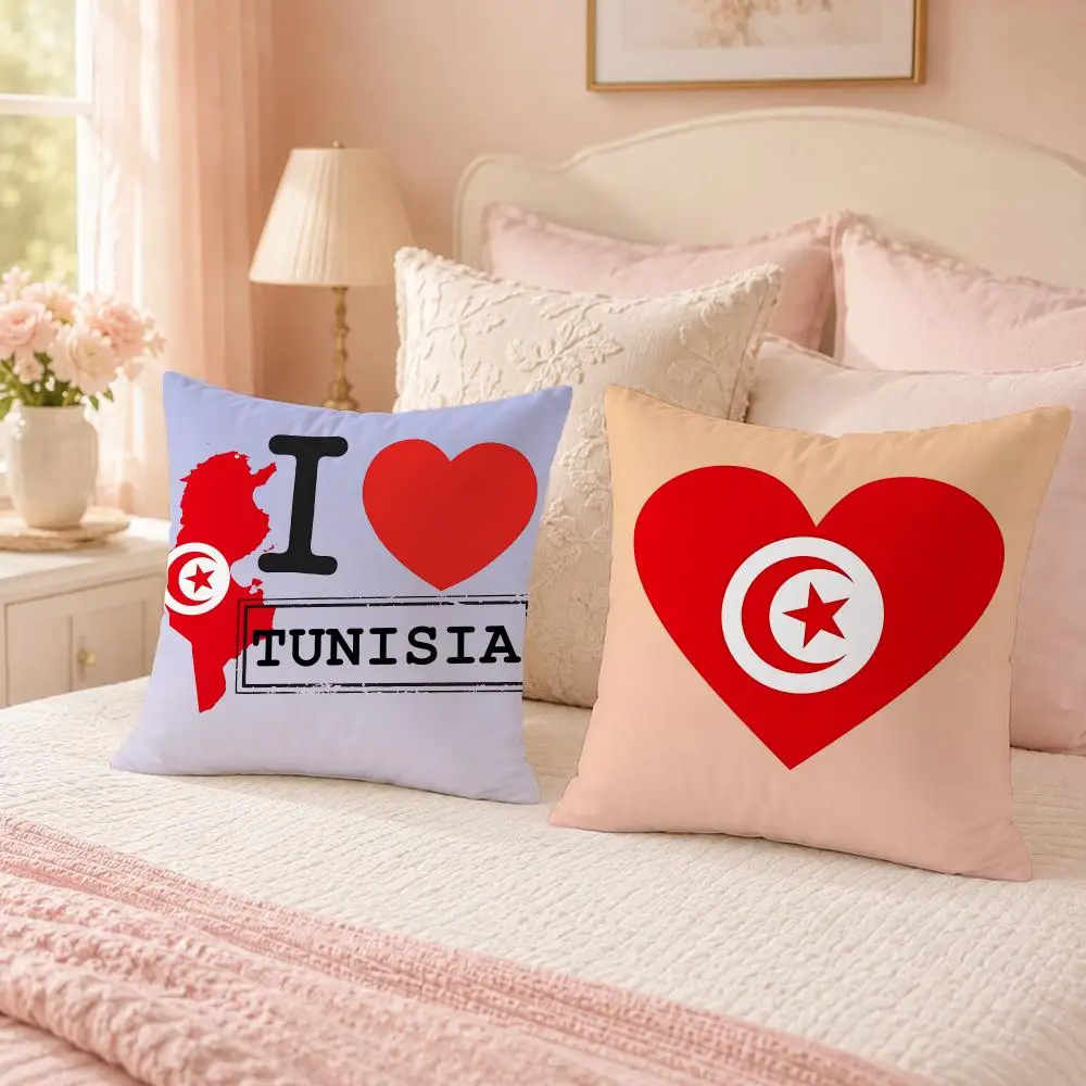 Tunisia Mediterranean Blue Cushion Cover Custom Plush Pillow Cover Soft Cloud Comfort for Sofa Bed Couch
