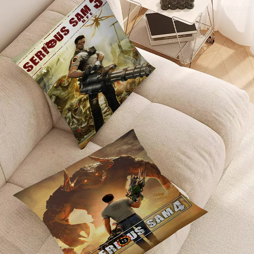 

SERIOUS SAM Pillow Cover Design Cushion Cover Decor Holiday Decorati