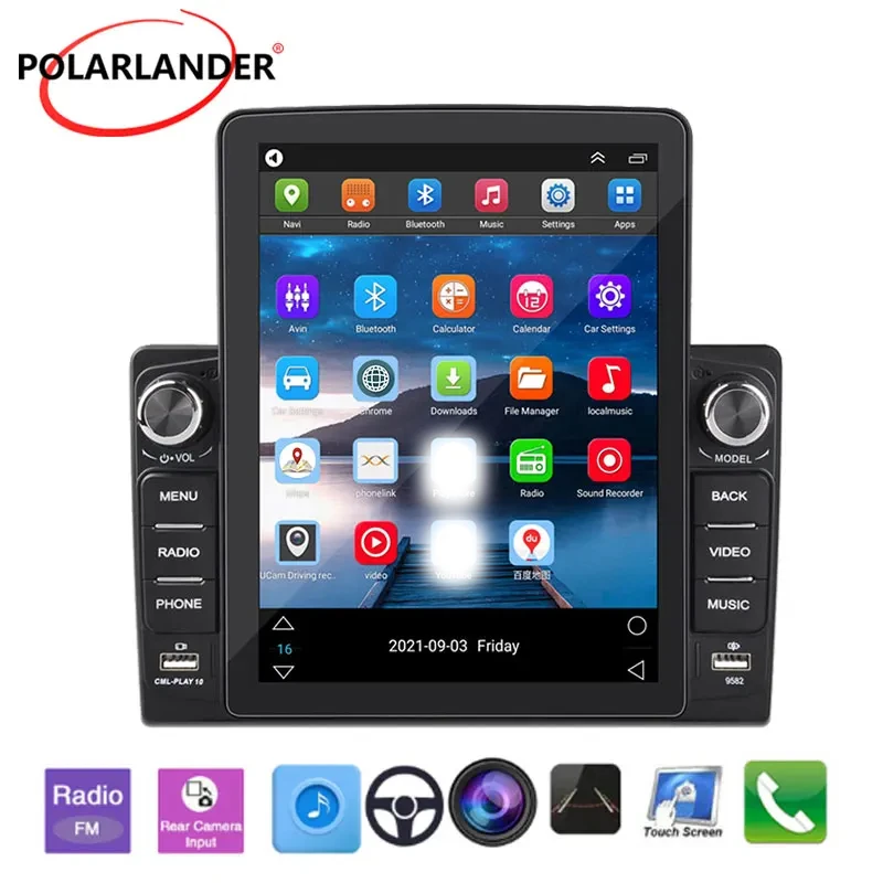 

Car Radio 9.5'' 2 DIN Android 10.1 GPS Navigation 2+32G APP MP5 Bluetooth IPS Vertical Touch Screen Mobile Phone Interconnection