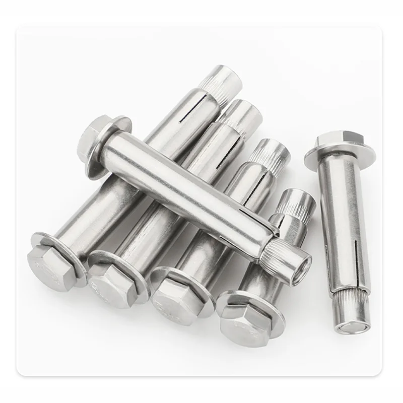 M6 M8 M10 M12 Stainless Steel Expansion Bolts External Hex Nut Expansion Screw Bolts Anchors Fasteners Metal Bolt for Concrete