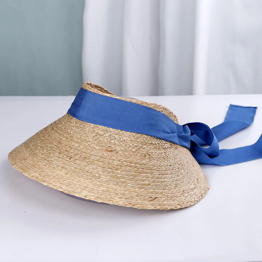 Tampa superior vazia 100% RAFFIA balde chapéus senhoras cap chapéu de palha dos homens arco Chapéu de Praia chapéu de noiva chapéus das mulheres para o sol Chapéu Ao ar livre