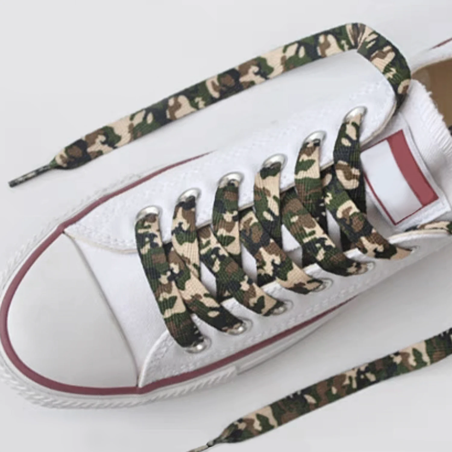 Trendy Camouflage Print Shoelaces Flats Shoelace for Sneakers Shoe Laces Woman Man Rope Laces Accessories