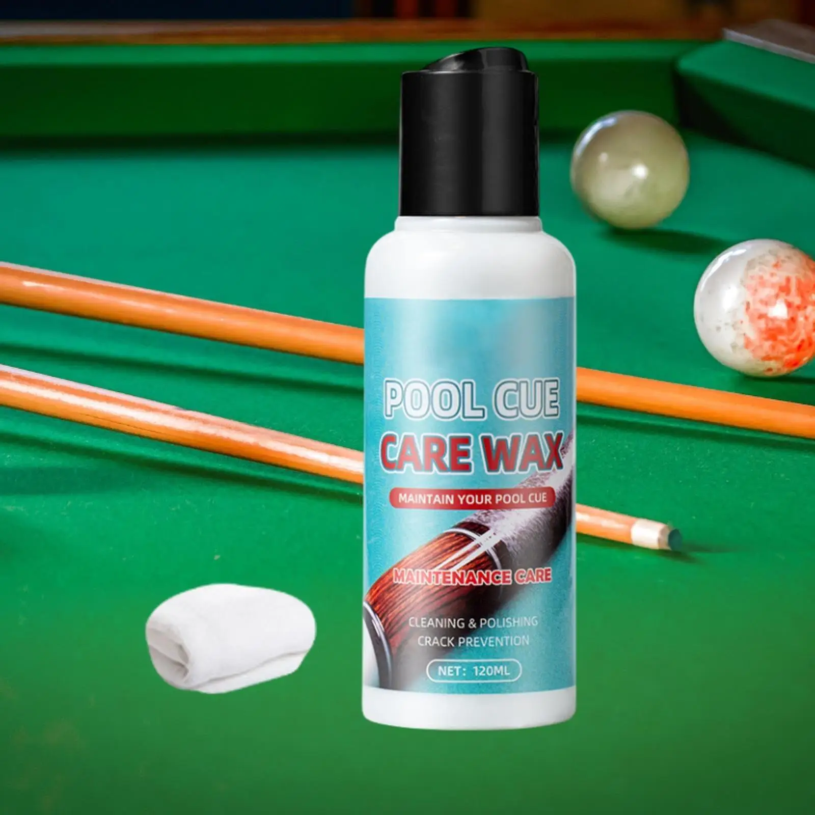 

Pool Cue Polishing Wax Cue Stick Polisher Protective with Towel 120ml Cue
