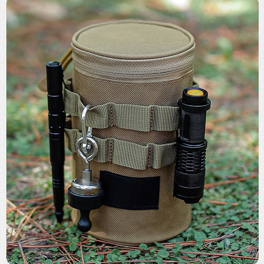 

Outdoor Travel Water Cup Storage Bag Multi-functional Tactical 600D Oxford Cloth Grocery Storage Bag Camping Accessories