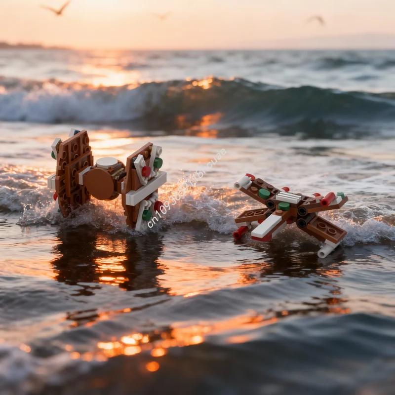 125pcs MOC Gingerbread Tie X Wing Star Battle Model Building Blocks Construction Creative Education Festival Gifts Toy Brick