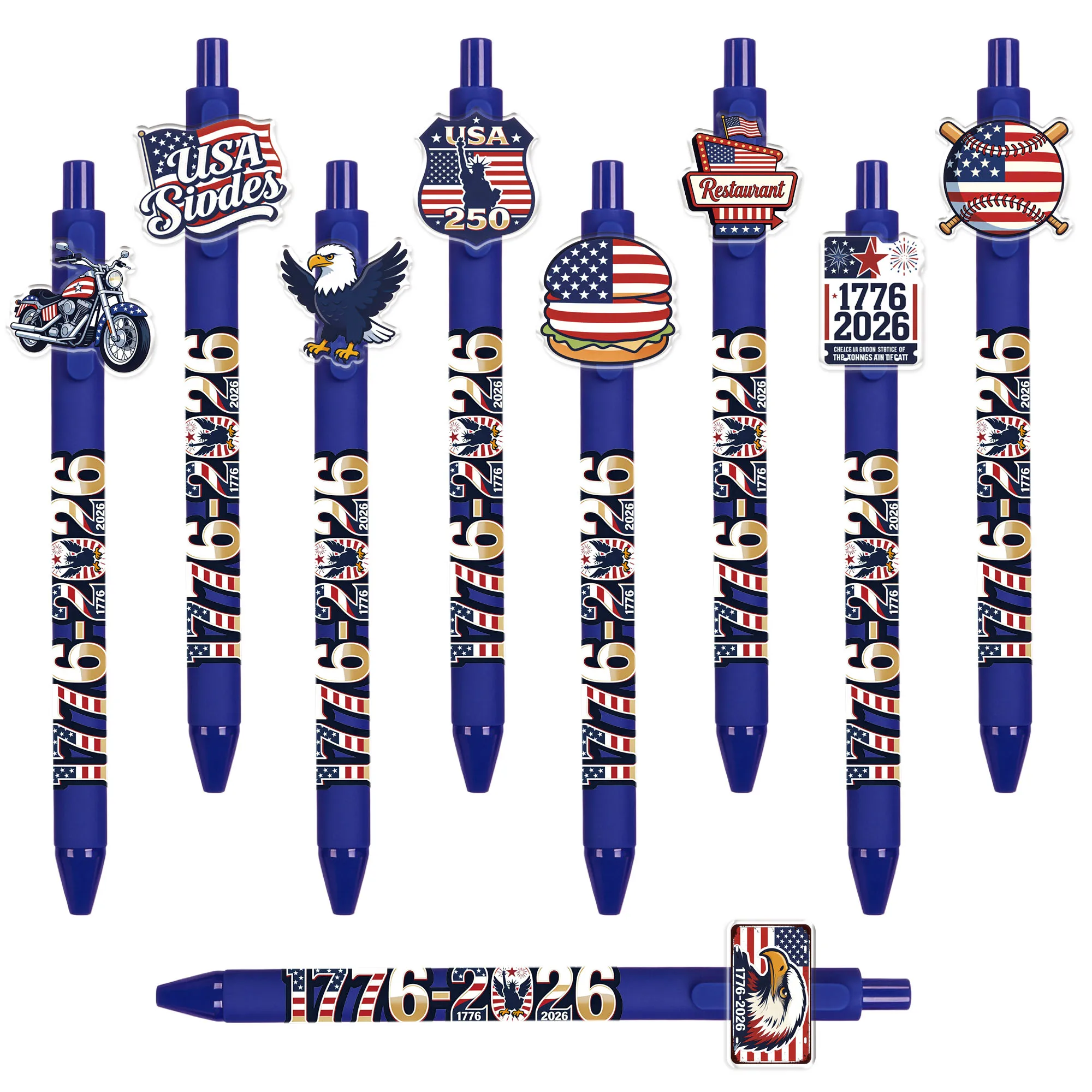 

9 pieces / 18 pieces Creative Independence Day Series Ballpoint Pens 250th Anniversary Push Button Pen