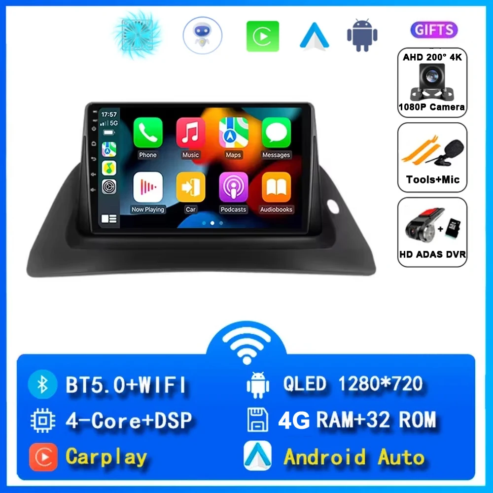 Voor Renault Kangoo 2008-2018 2 Din Android 15 Autoradio Multimedia Speler Carplay Autoradio Stereo GPS IPS 2K QLED 4G Head Unit
