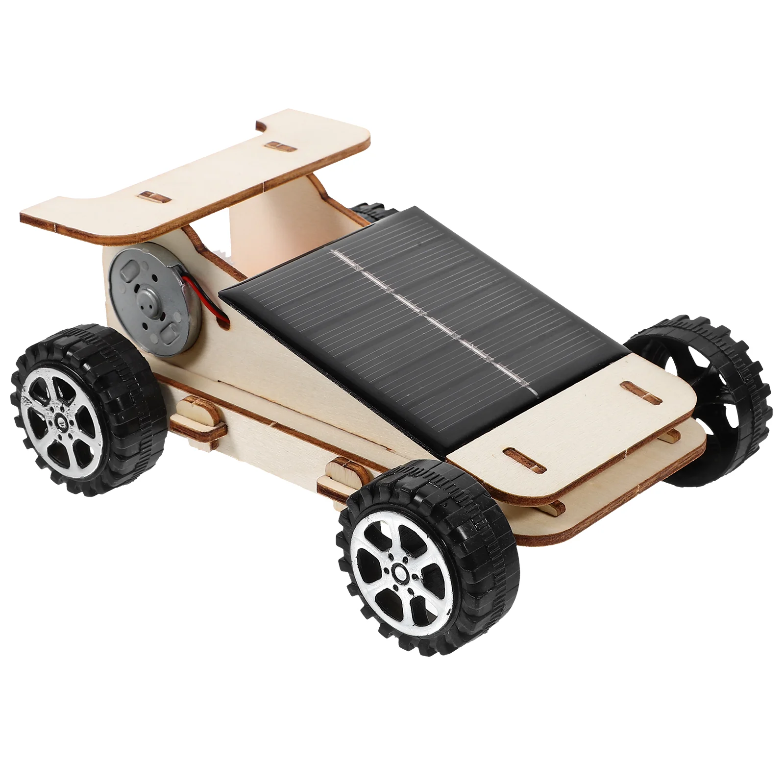 Solar Car Airplane Toy Small Prop Wooden Learning Manual Schools Science Project Educational Assemble Model Child Powered