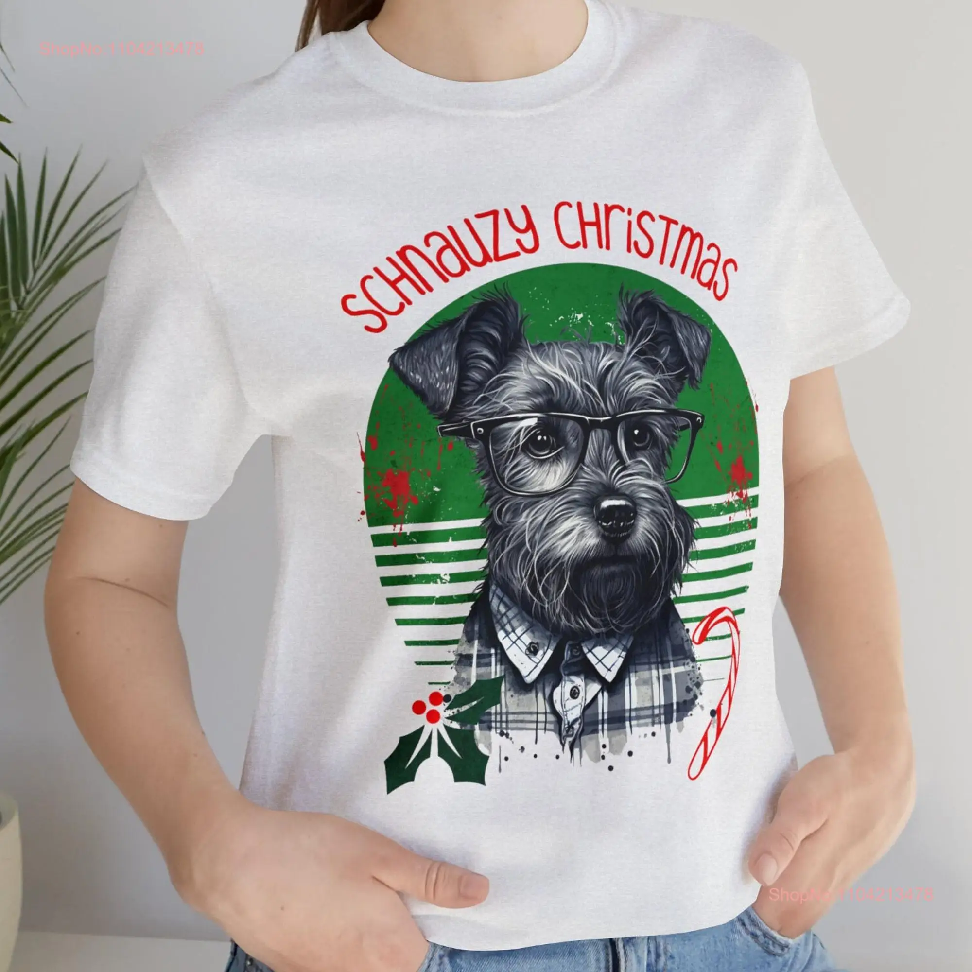 Schnauzer Christmas Jersey  T Shirt gift for parent long or short sleeves