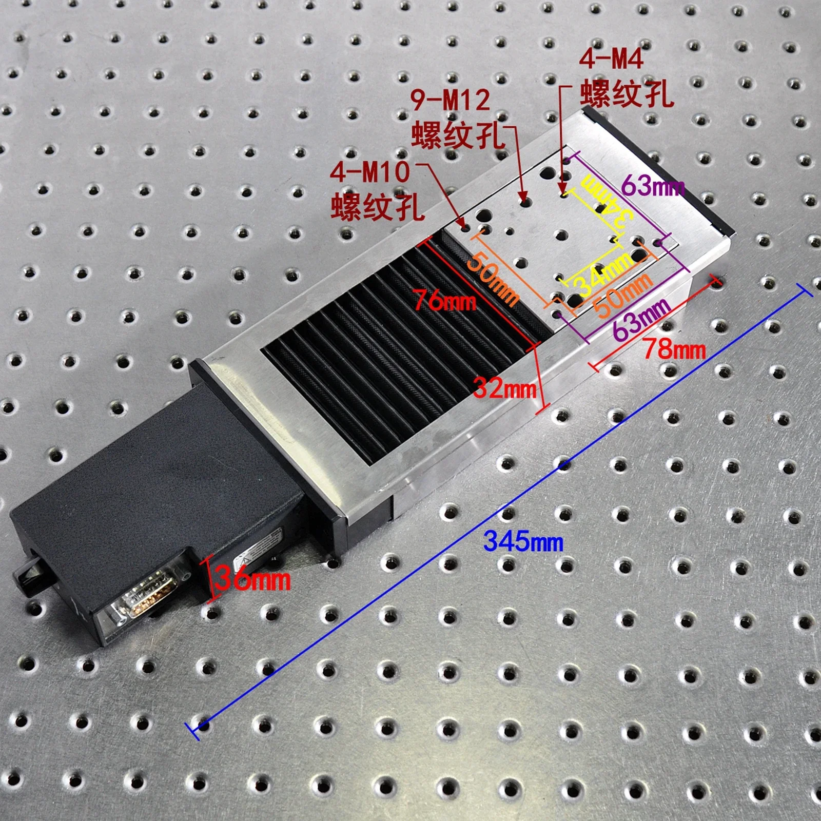 NEWPORT UTS100CC UTS Medium Stroke Steel Linear Stage, 100Mm Stroke DC Motor
