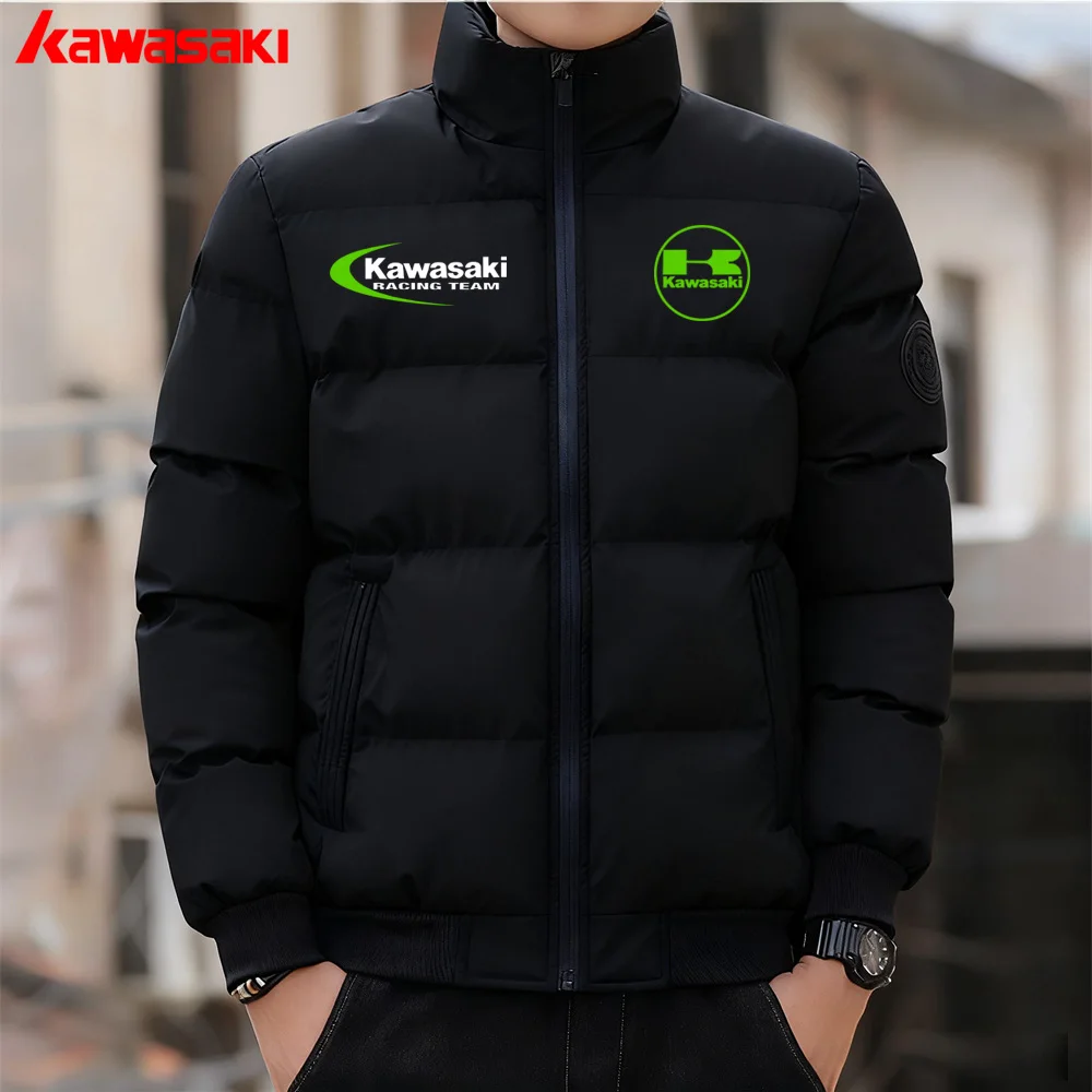 

Толстая куртка Kawasaki с теплой хлопковой курткой, осенне-зимняя ветрозащитная куртка для отдыха на открытом воздухе с воротником-стойкой