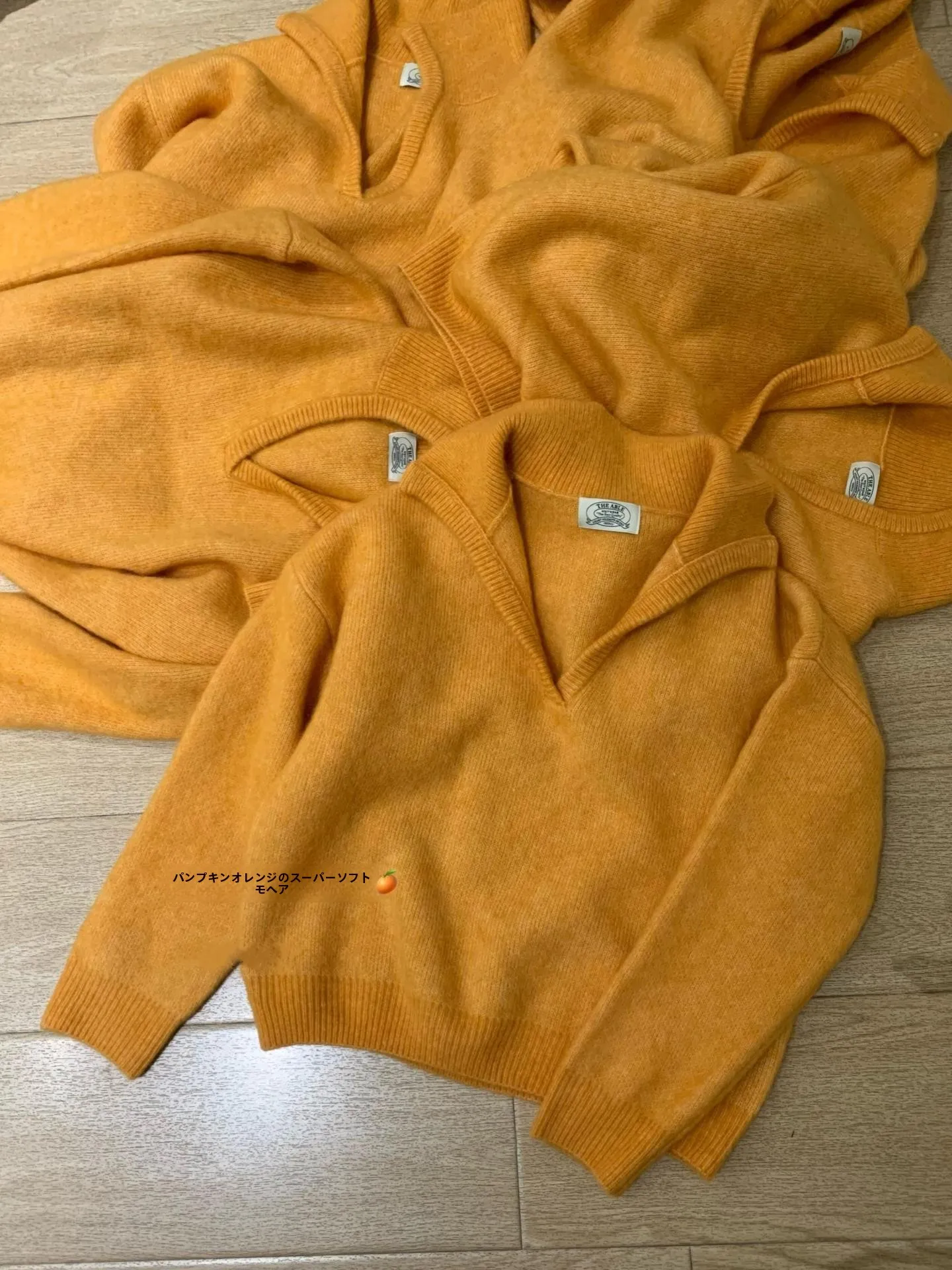 Stylish Korean Loose Fit Women's Knitwear Pumpkin Orange Collared Sweater Autumn Winter New Arrival Fashionable Loose Top