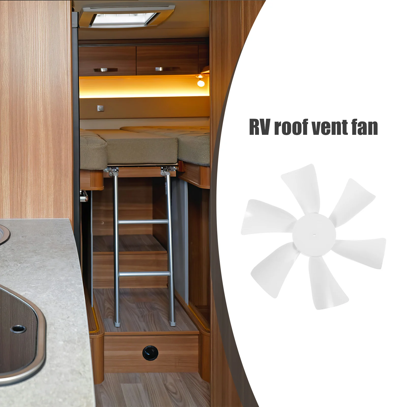 

6 Inch Skylight Ventilation Fan Blades for RV Roof Easy Installation Lightweight Durable Replacement Accessories