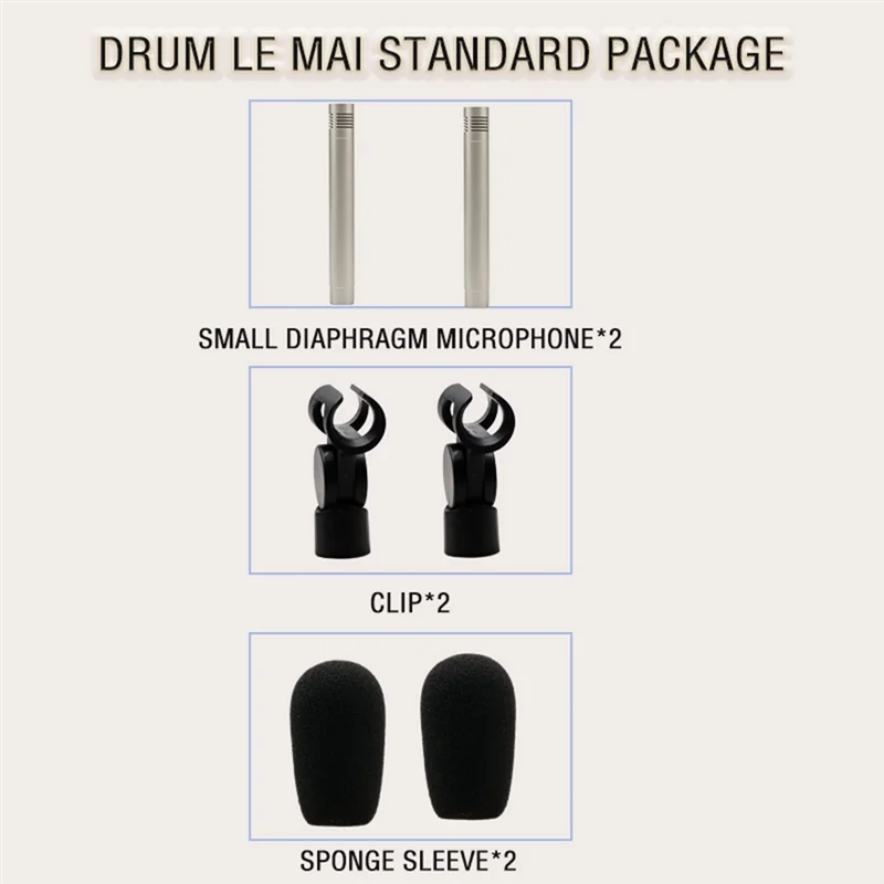 

1 Pair C02 Pen-Shaped Condenser Microphone Shockproof Clip Microphone Piano Mic Pen Type Instrument Microphone