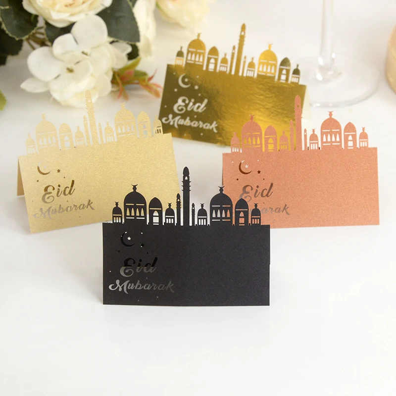 1PC Eid Mubarak Gold Castle Acrylic Cake Toppers Ramadan Kareem Cupcake Topper Islamic Muslim Party Cakes Decoration Supplies﻿﻿